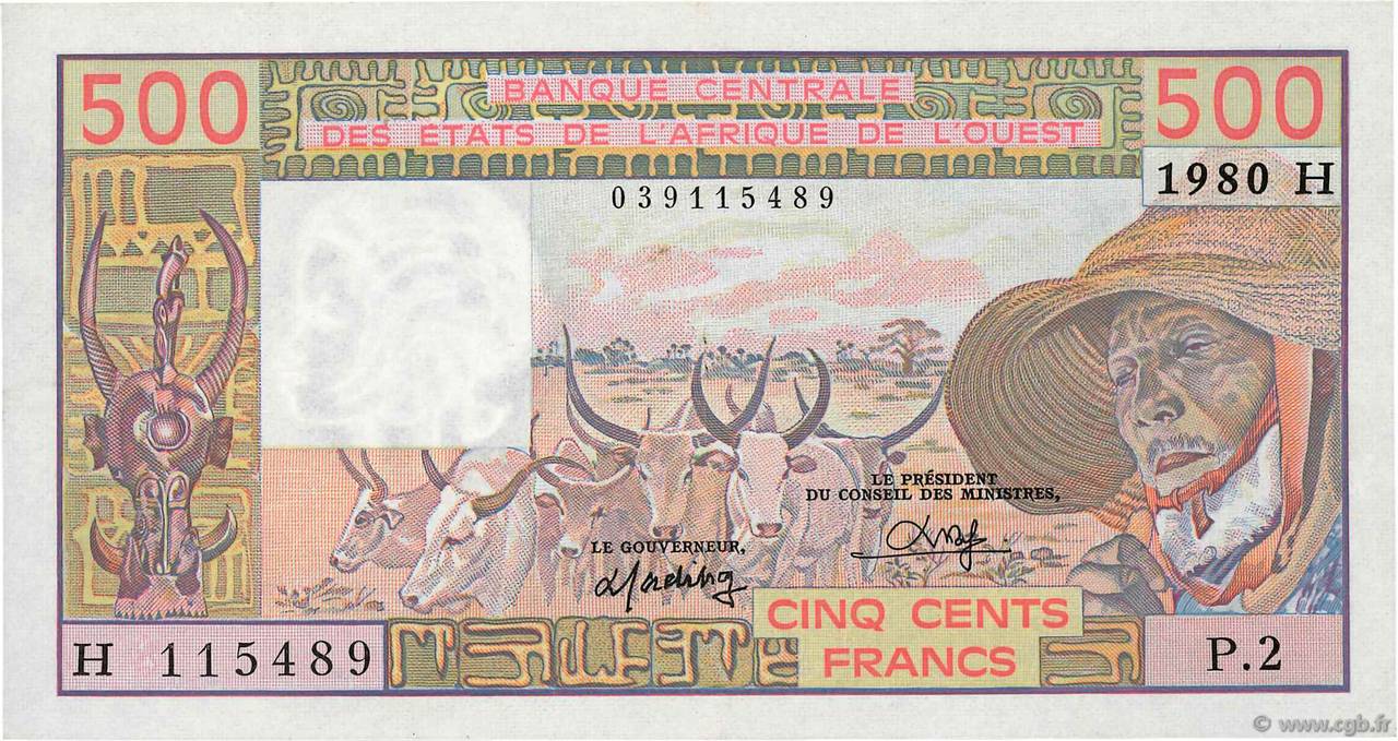 500 Francs ÉTATS DE L AFRIQUE DE L OUEST  1980 P.605Hb NEUF