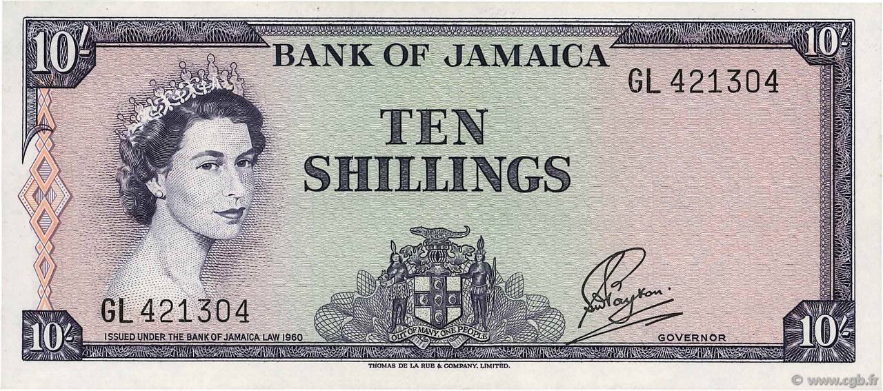 10 Shillings JAMAÏQUE  1961 P.51Ba SPL