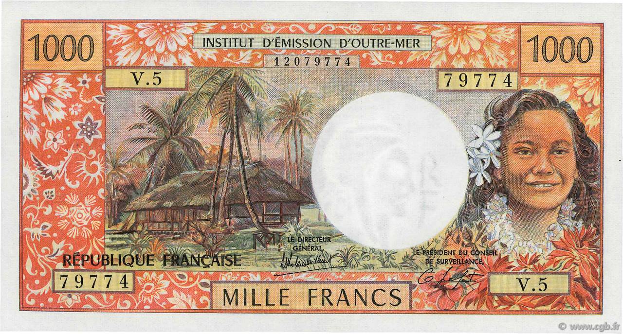 1000 Francs TAHITI  1983 P.27c UNC