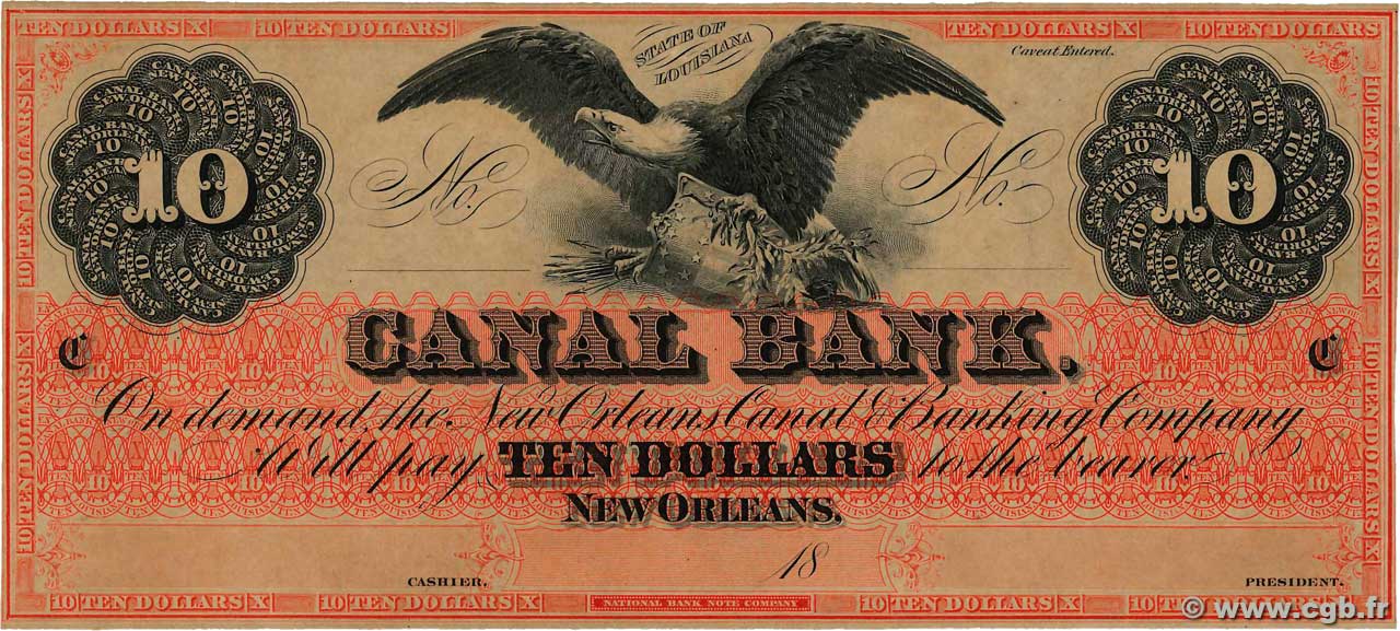 10 Dollars ÉTATS-UNIS D AMÉRIQUE New Orleans 1850  pr.NEUF