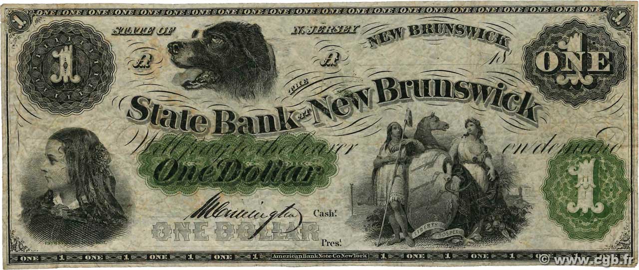 1 Dollar ESTADOS UNIDOS DE AMÉRICA New Brunswick 1860  BC+
