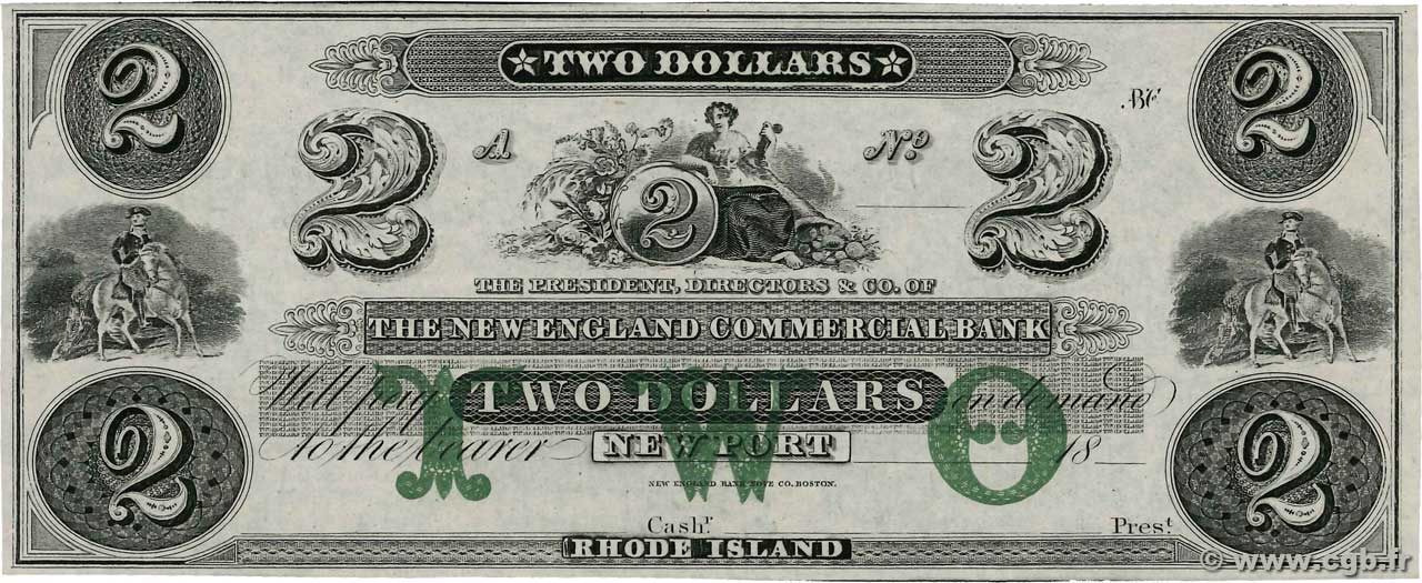 2 Dollars Non émis STATI UNITI D AMERICA Newport 1872  FDC