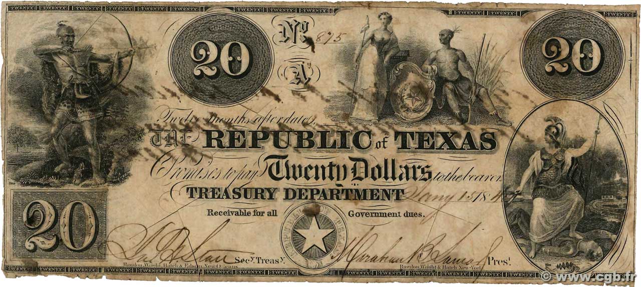 20 Dollars ÉTATS-UNIS D AMÉRIQUE  1841  TB