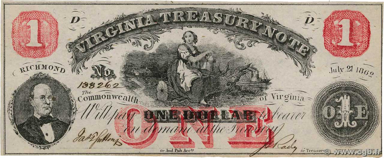 1 Dollar STATI UNITI D AMERICA Richmond 1862 PS.3681b SPL