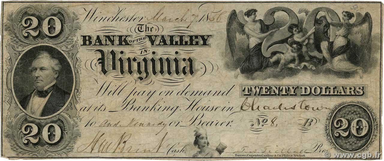 20 Dollars STATI UNITI D AMERICA Winchester 1856  q.BB