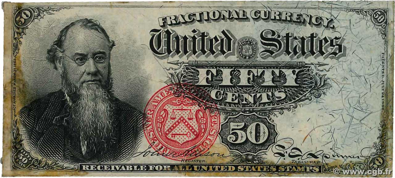 50 Cents STATI UNITI D AMERICA  1866 P.120 BB