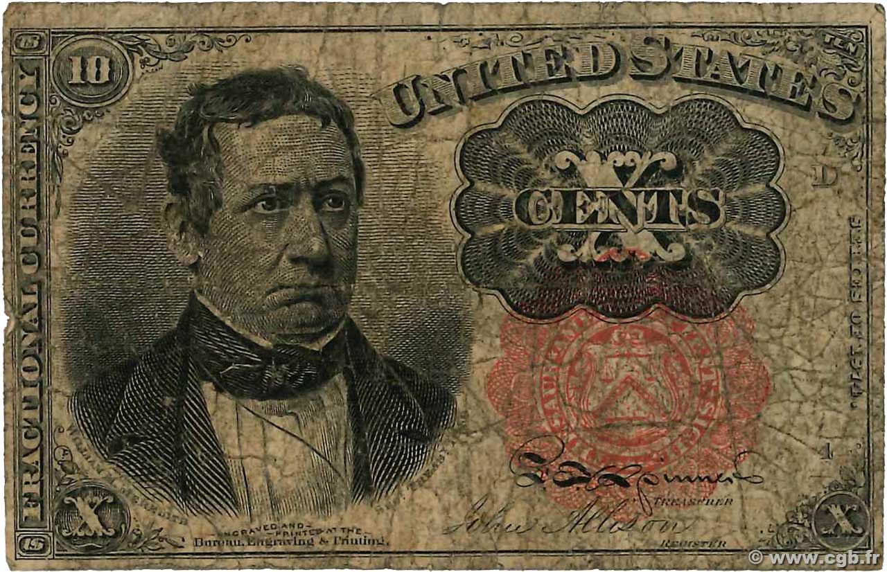 10 Cents VEREINIGTE STAATEN VON AMERIKA  1874 P.122b SGE