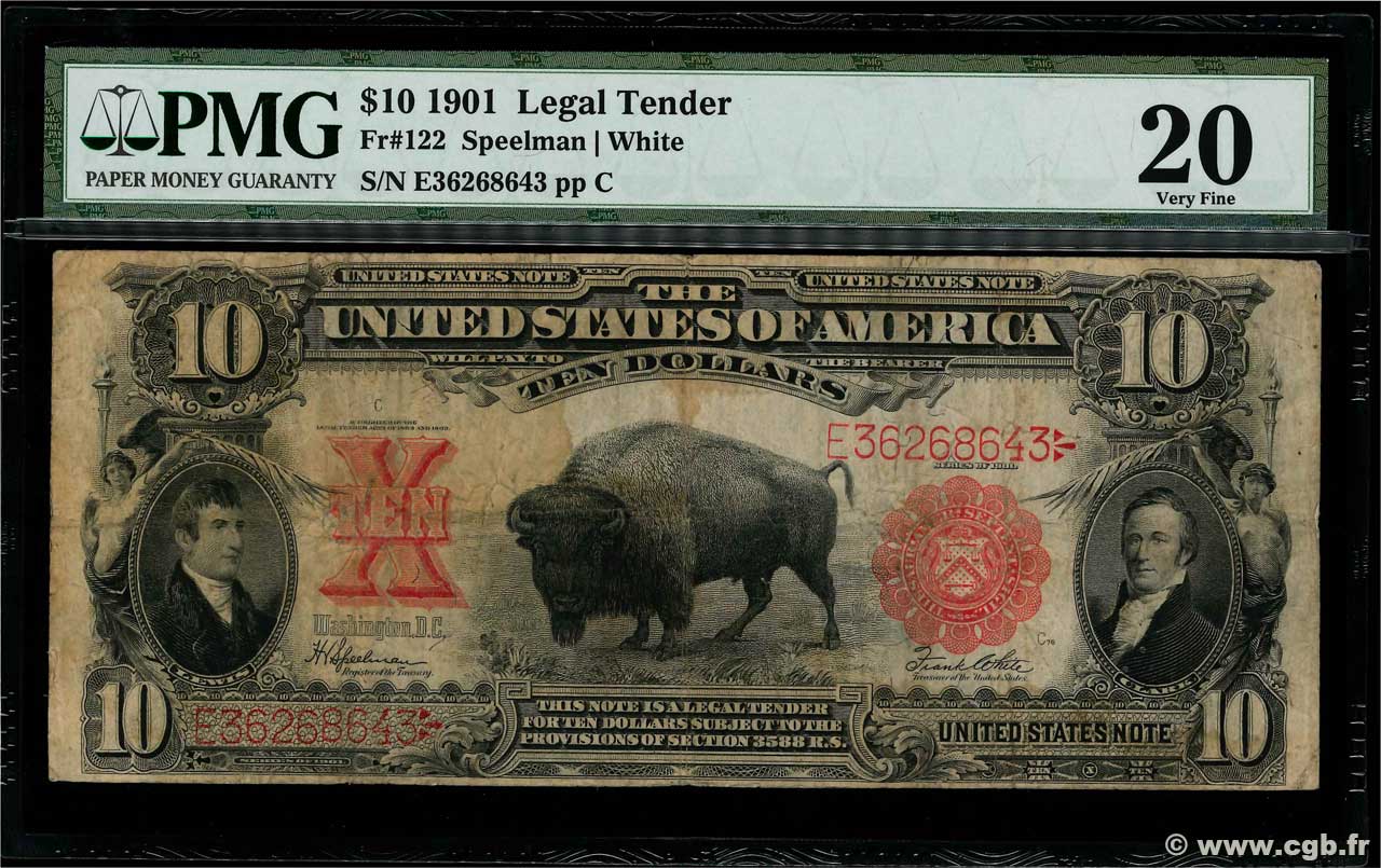 10 Dollars STATI UNITI D AMERICA  1901 P.185 MB
