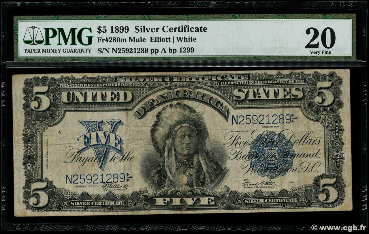 5 Dollars UNITED STATES OF AMERICA  1899 P.340 F