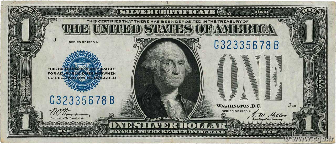1 Dollar STATI UNITI D AMERICA  1928 P.412a BB