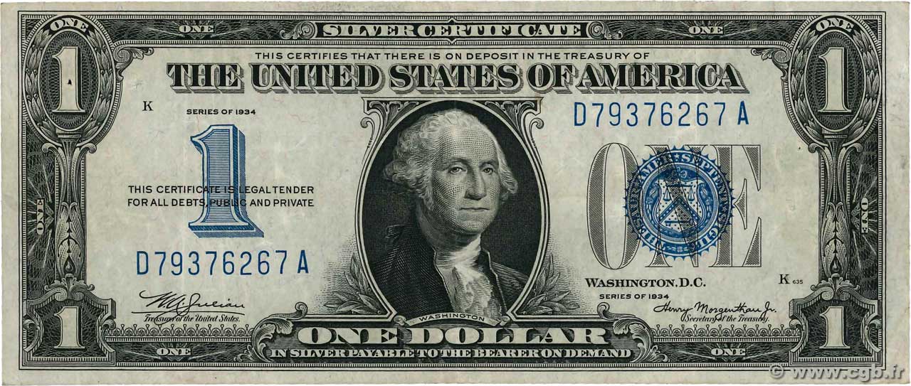 1 Dollar ÉTATS-UNIS D AMÉRIQUE  1934 P.414 TTB+