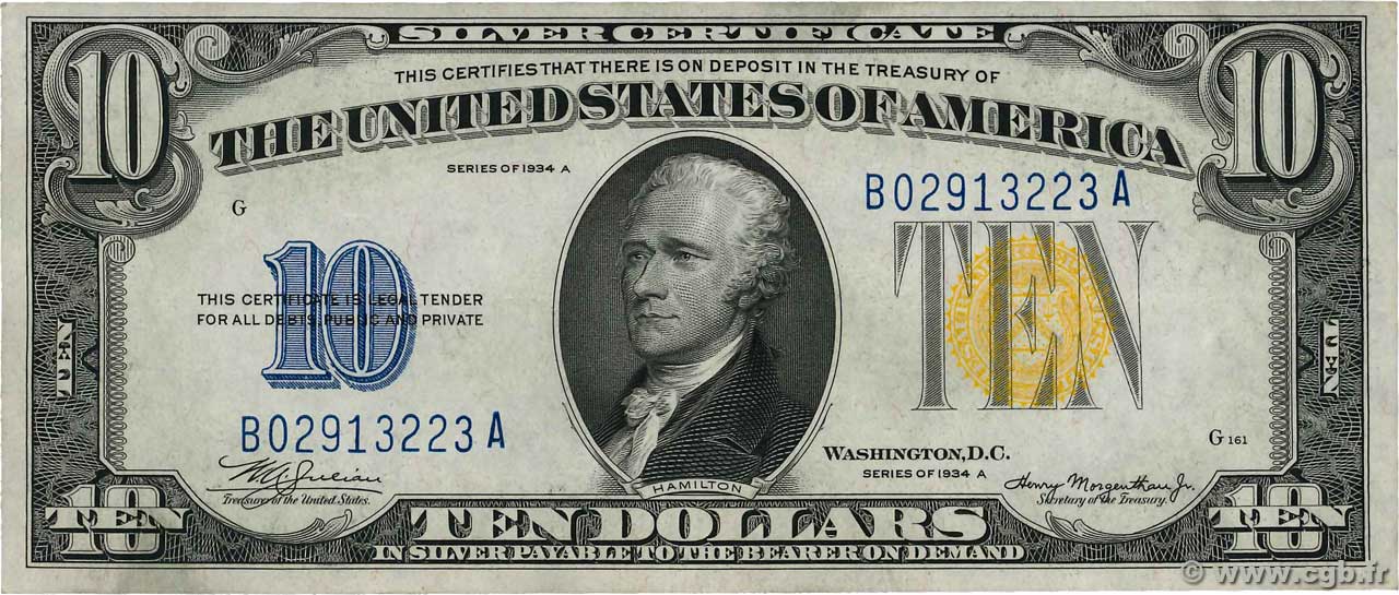 10 Dollars UNITED STATES OF AMERICA  1934 P.415Y AU