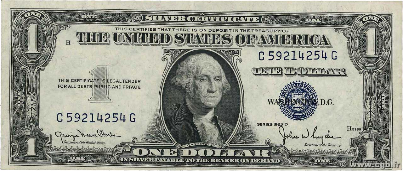 1 Dollar UNITED STATES OF AMERICA  1935 P.416D1 VF+