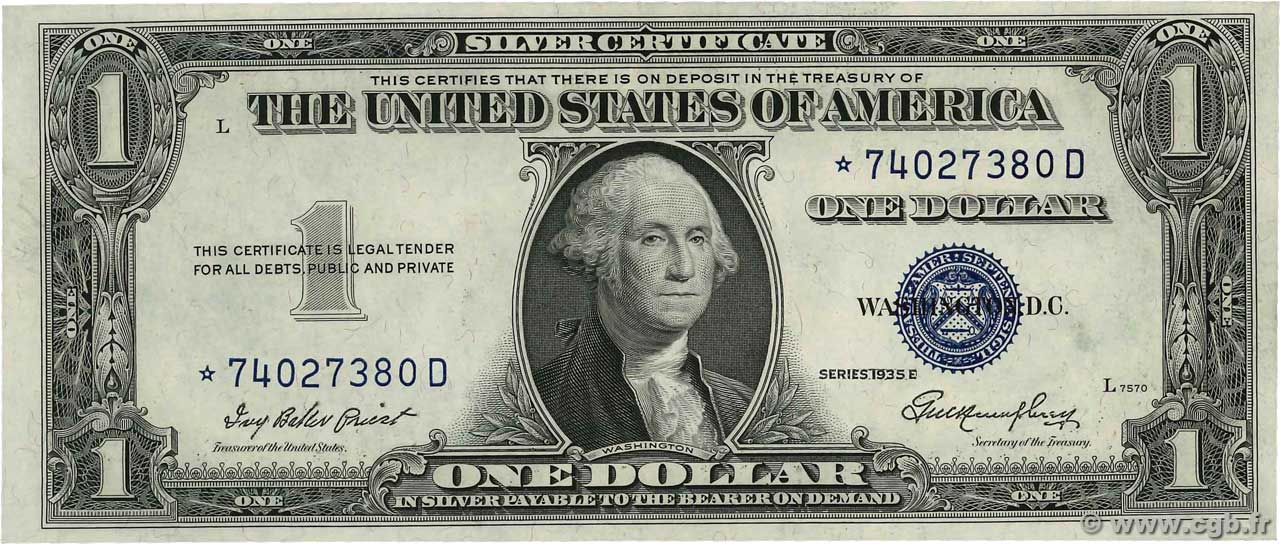 1 Dollar ESTADOS UNIDOS DE AMÉRICA  1935 P.416D2e SC