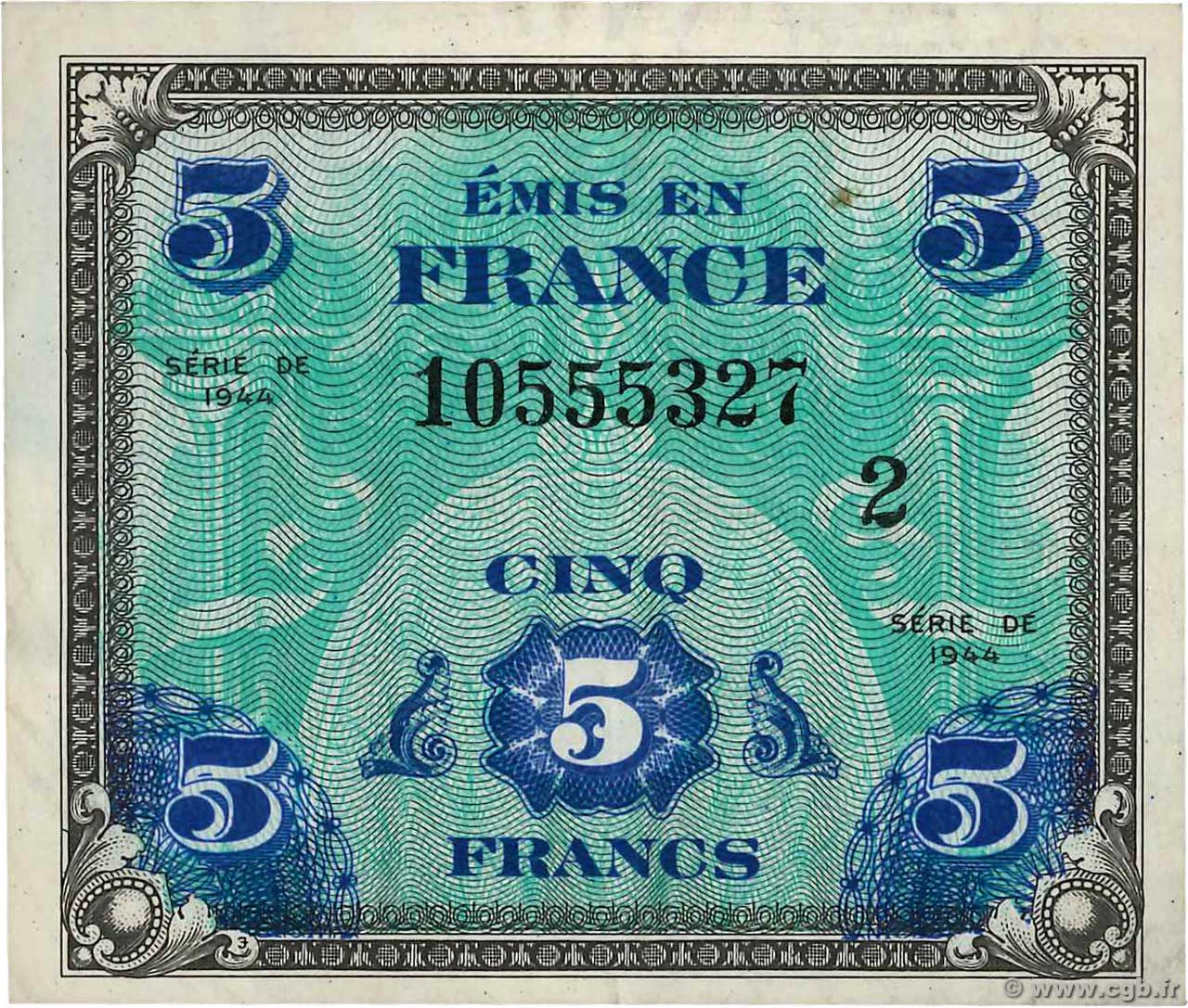5 Francs DRAPEAU FRANCIA  1944 VF.17.02 EBC