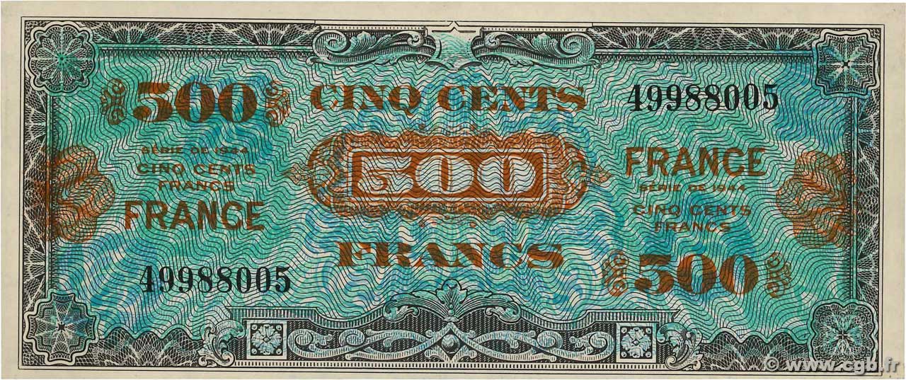 500 Francs FRANCE FRANCE  1945 VF.26.01 AU