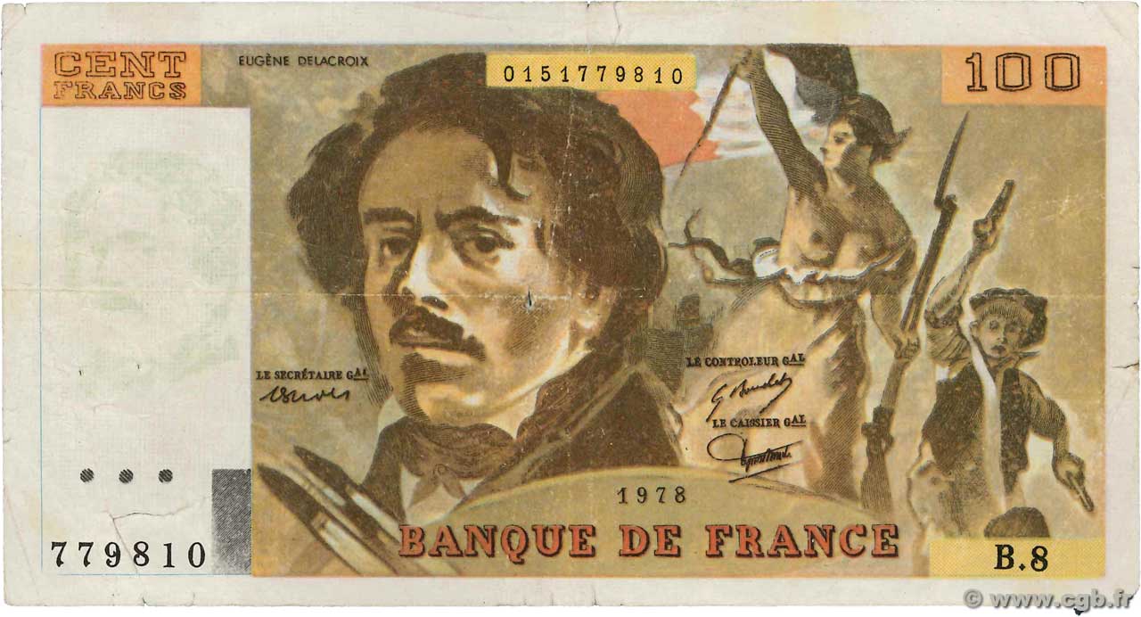100 Francs DELACROIX modifié Faux FRANKREICH  1978 F.69.01ex S