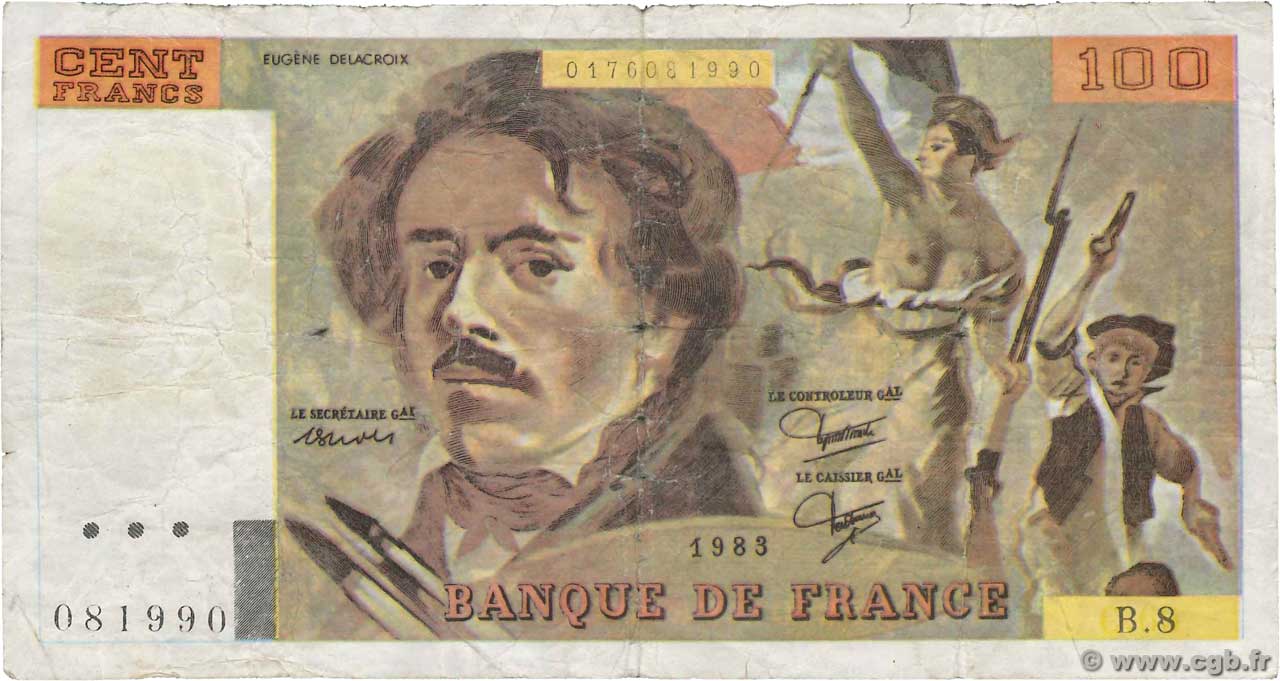 100 Francs DELACROIX Faux FRANCE  1978 F.69.01ex G