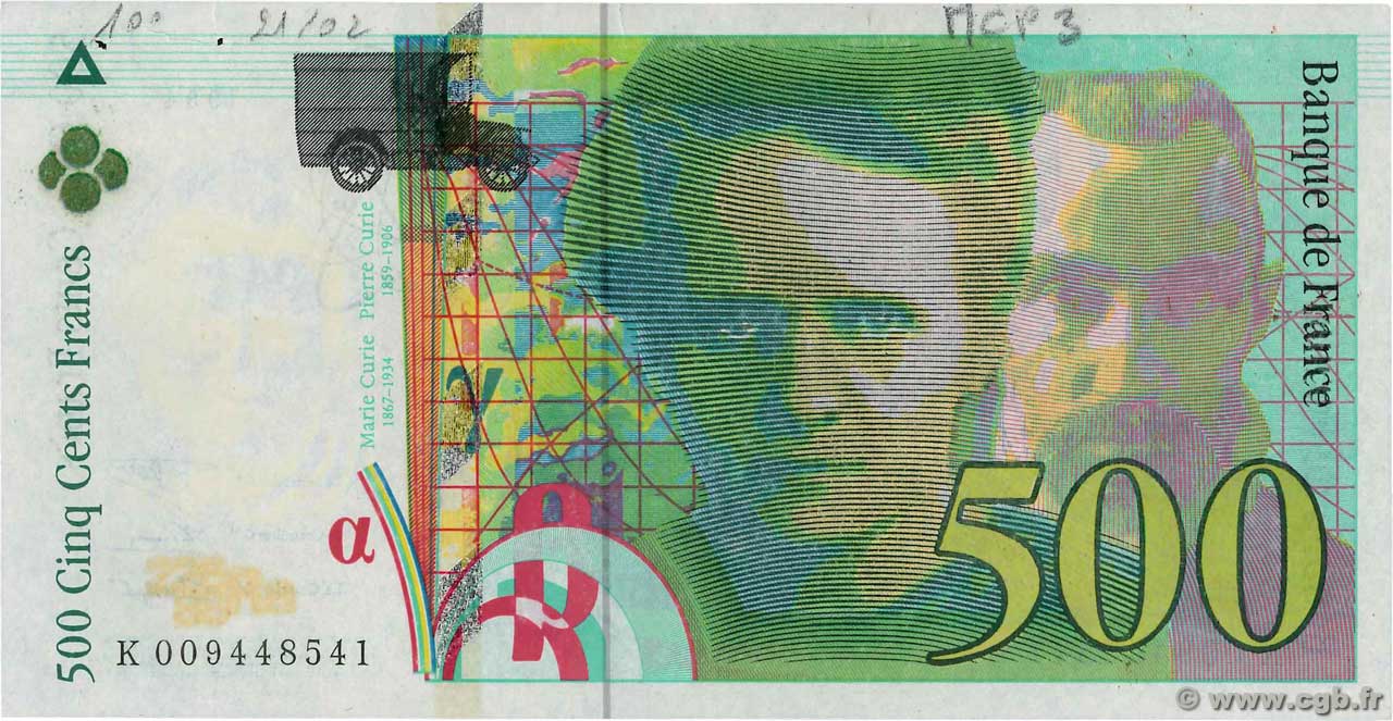 500 Francs PIERRE ET MARIE CURIE Faux FRANCIA  1994 F.76.01x EBC