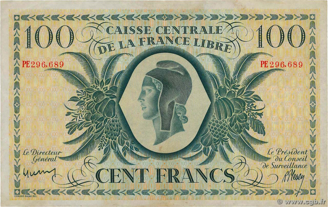 100 Francs AFRIQUE ÉQUATORIALE FRANÇAISE Brazzaville 1946 P.13a SS