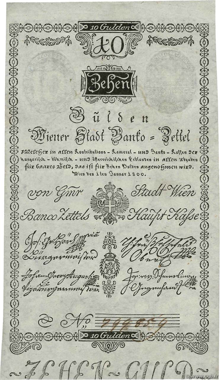 10 Gulden AUTRICHE  1800 P.A032a SUP+