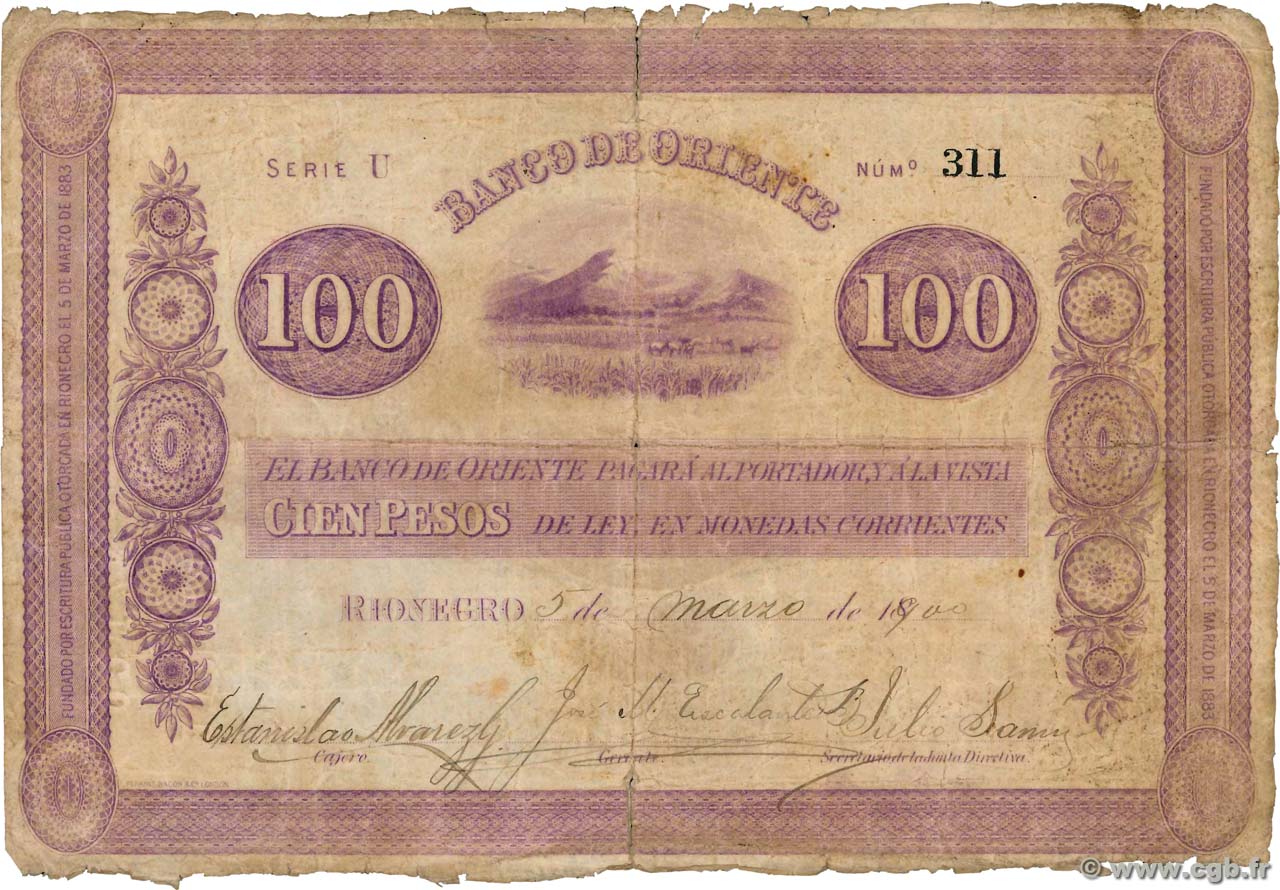 100 Pesos COLOMBIE  1900 PS.0701 pr.TB
