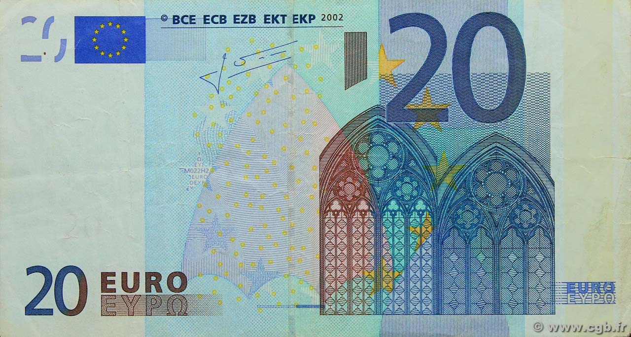 20 Euro Fauté EUROPE  2002 P.03v TB