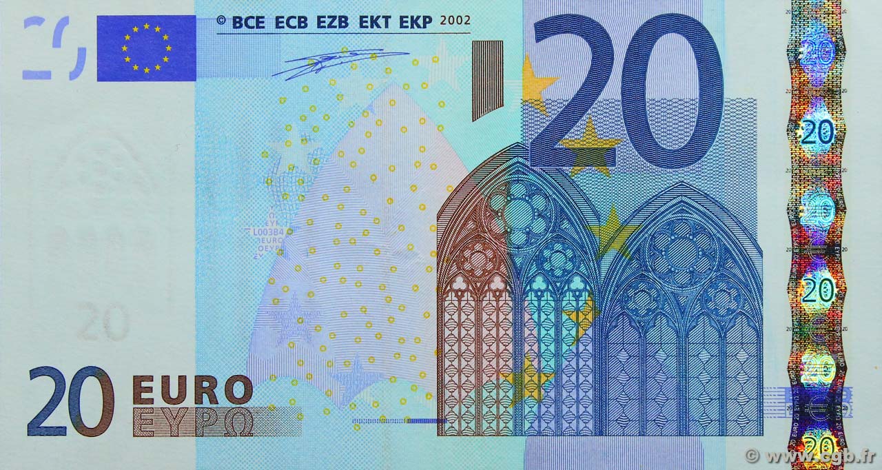 20 Euro EUROPA  2002 P.03u XF+
