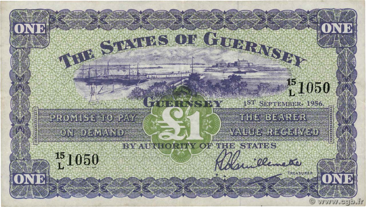 1 Pound GUERNSEY  1956 P.43a fVZ