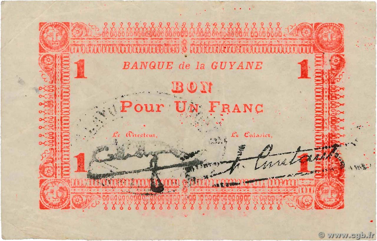 1 Franc GUYANE  1942 P.11 TTB