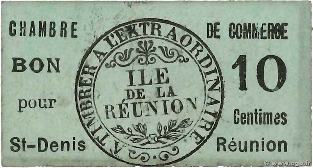 10 Centimes ÎLE DE LA RÉUNION  1918 P.- SUP+