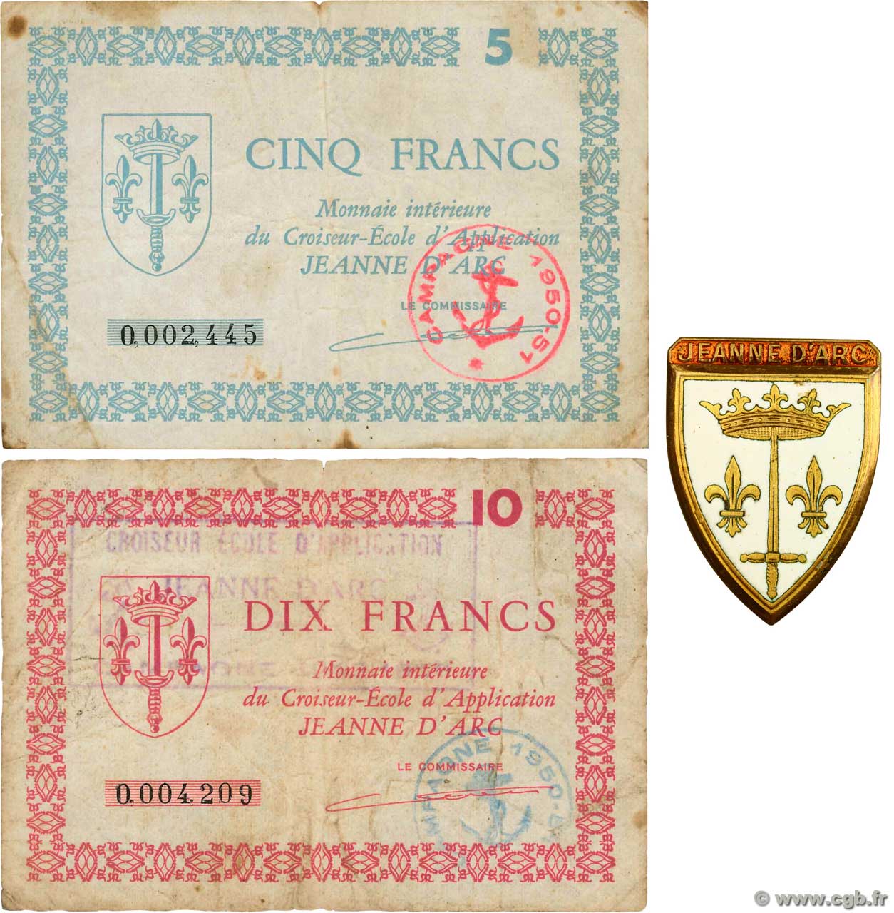 5 et 10 Francs FRANCE regionalismo y varios  1950 K.282-283 RC+