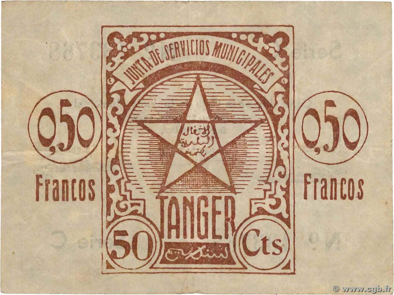 0,50 Francos MOROCCO Tanger 1942 P.02 VF