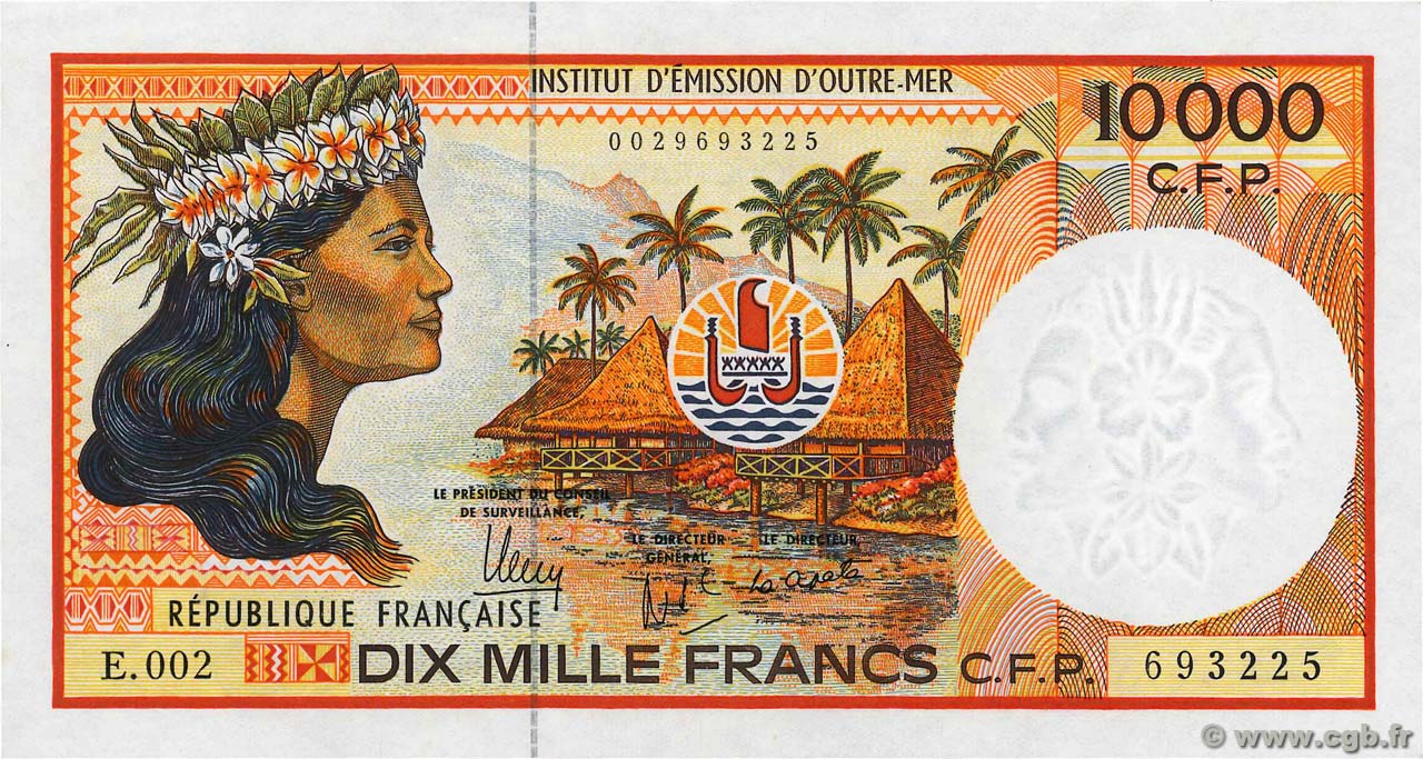 10000 Francs POLYNESIA, FRENCH OVERSEAS TERRITORIES  2013 P.04 AU