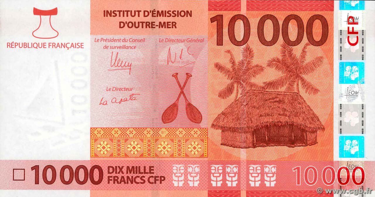 10000 Francs POLYNESIA, FRENCH OVERSEAS TERRITORIES  2014 P.08 AU