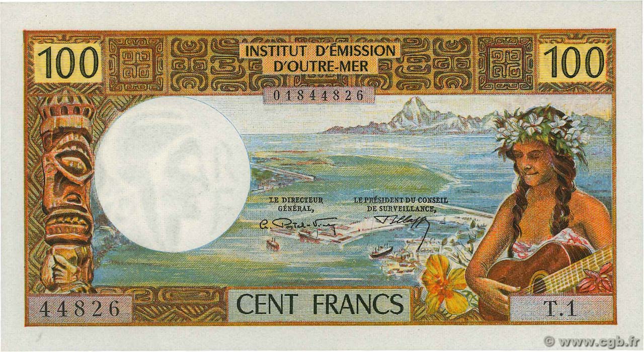 100 Francs TAHITI  1969 P.23 AU