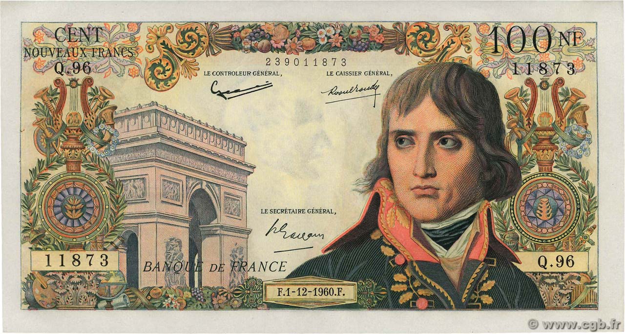 100 Nouveaux Francs BONAPARTE FRANCIA  1960 F.59.09 SC