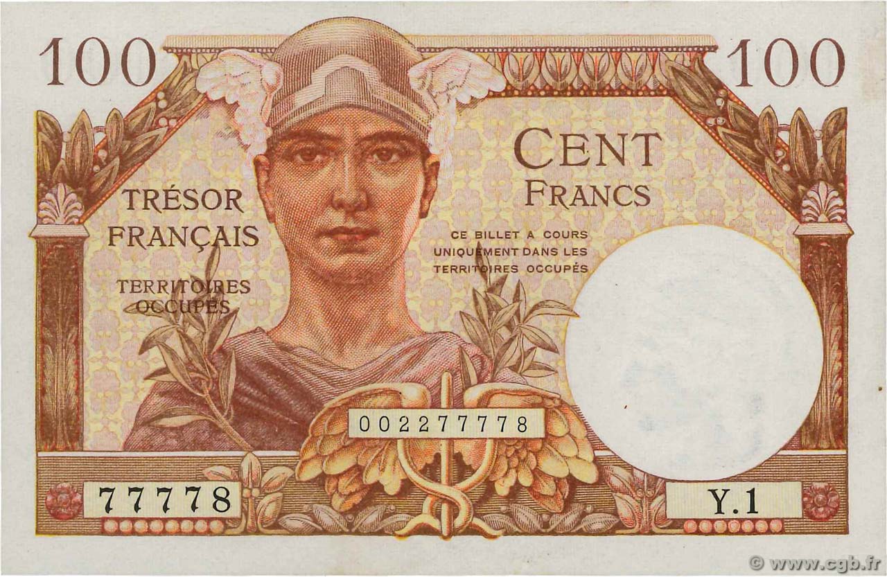 100 Francs TRÉSOR FRANÇAIS FRANCE  1947 VF.32.01 XF