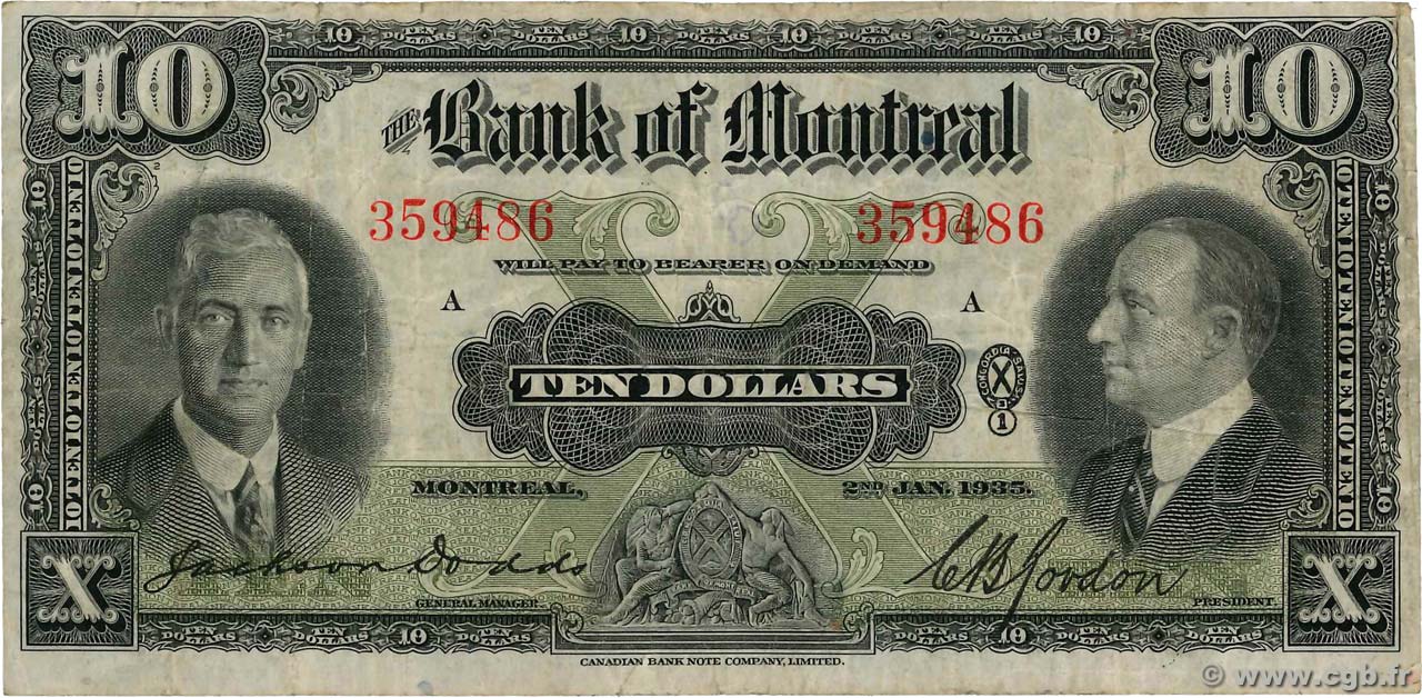 10 Dollars CANADA  1938 PS.0562a q.MB