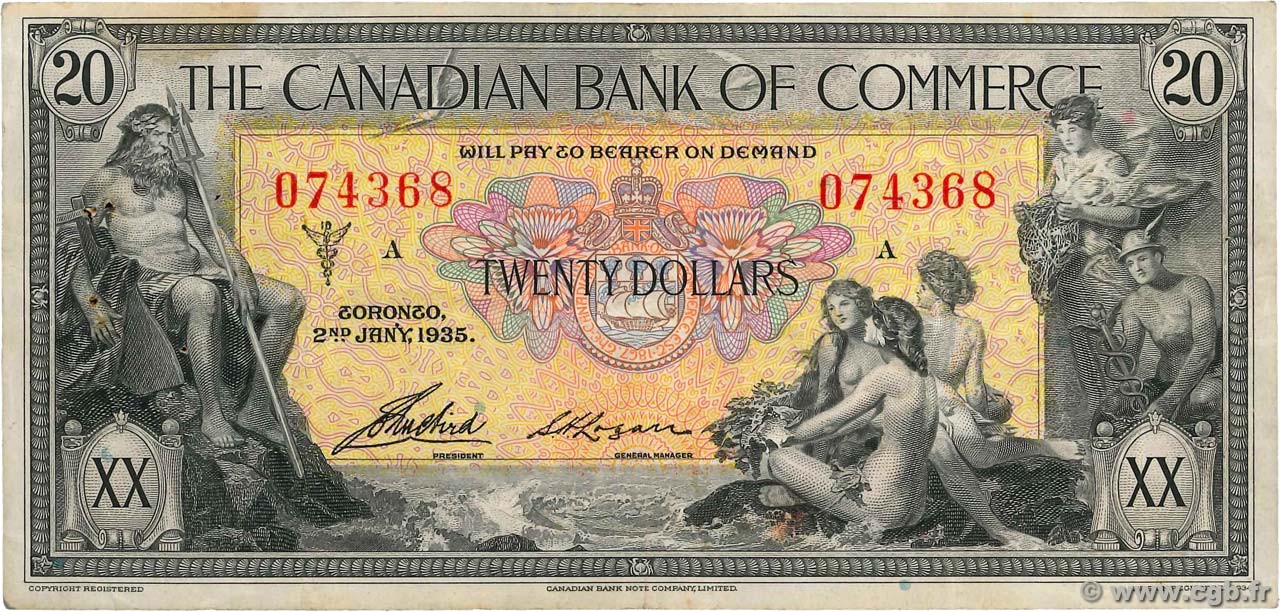 20 Dollars CANADA  1935 PS.0967Ad pr.TTB