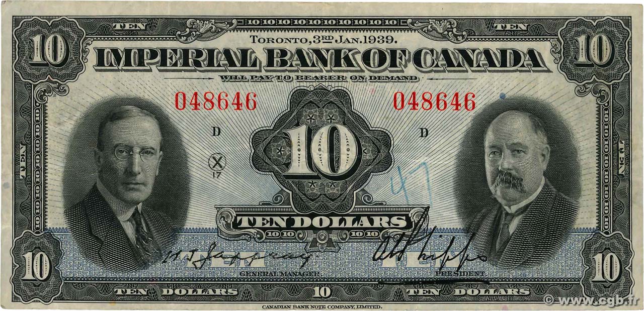 10 Dollars KANADA  1939 PS.1145H fSS