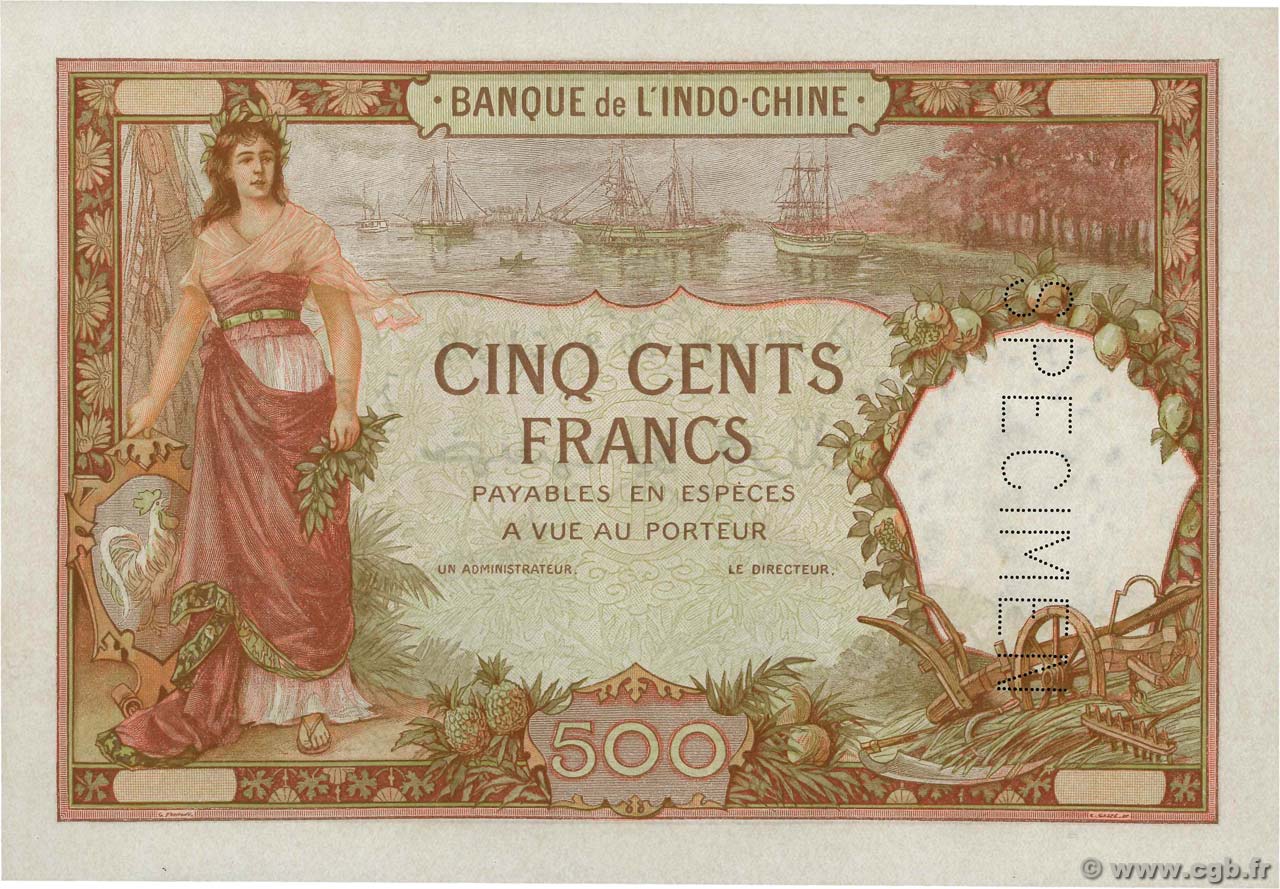 500 Francs Épreuve YIBUTI  1927 P.09as SC+