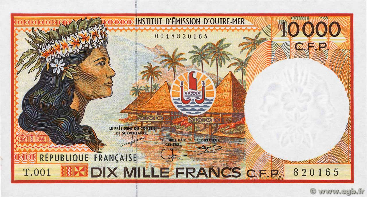 10000 Francs FRENCH PACIFIC TERRITORIES  2004 P.04d UNC
