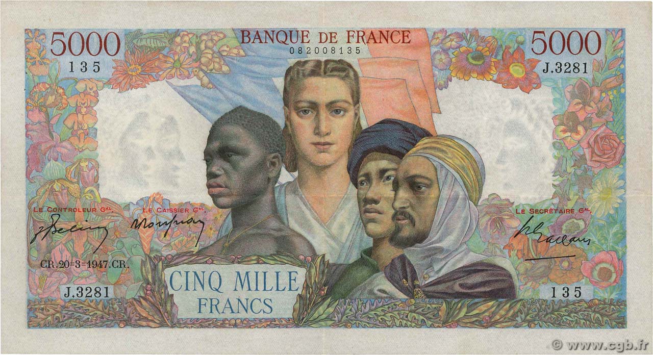 5000 Francs EMPIRE FRANÇAIS FRANCE  1947 F.47.59 TTB+