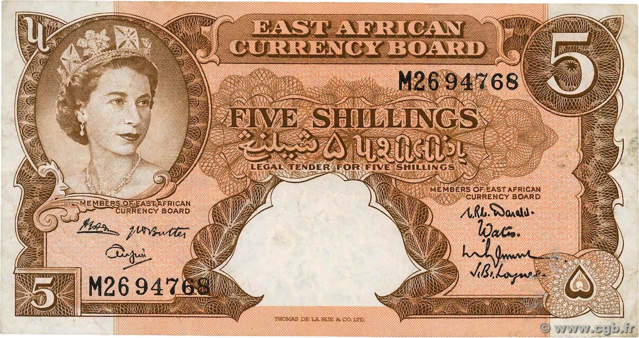 5 Shillings AFRIQUE DE L EST  1961 P.41a TB