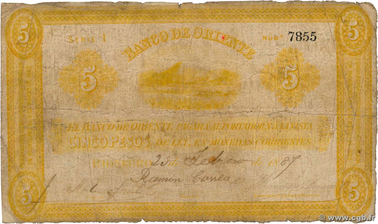 5 Pesos COLOMBIA  1900 PS.0698 G