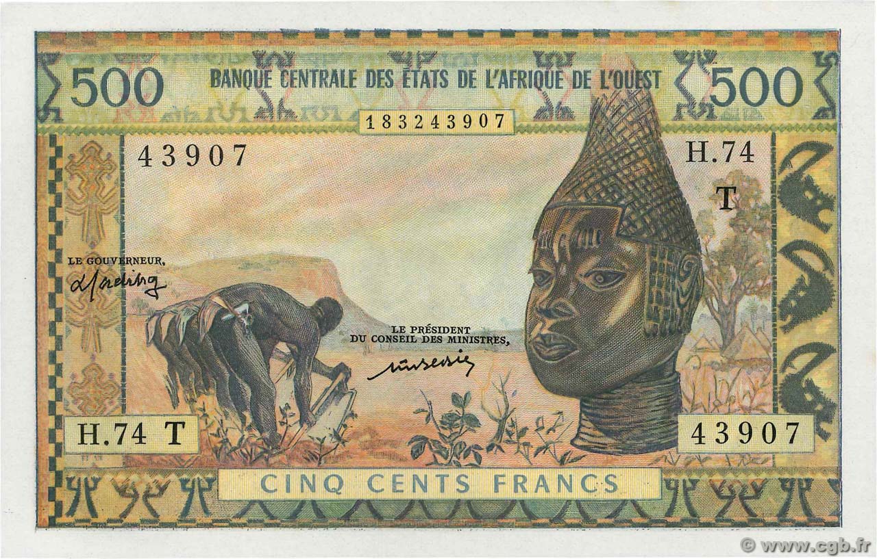 500 Francs ÉTATS DE L AFRIQUE DE L OUEST  1977 P.802Tm pr.NEUF