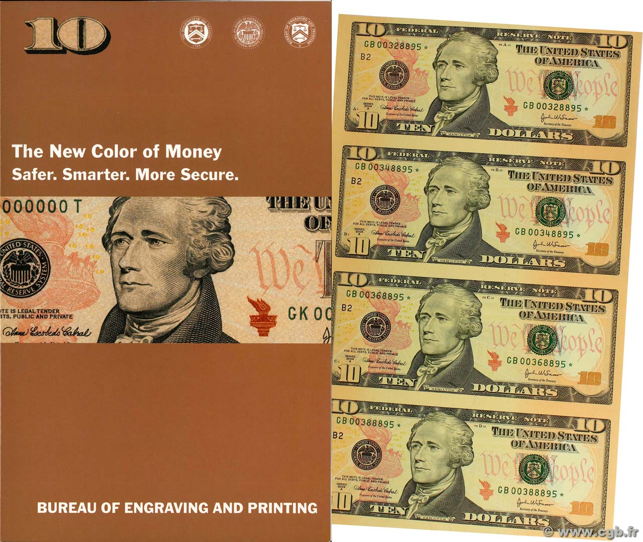 10 Dollars Remplacement ESTADOS UNIDOS DE AMÉRICA  2004 P.520pl FDC