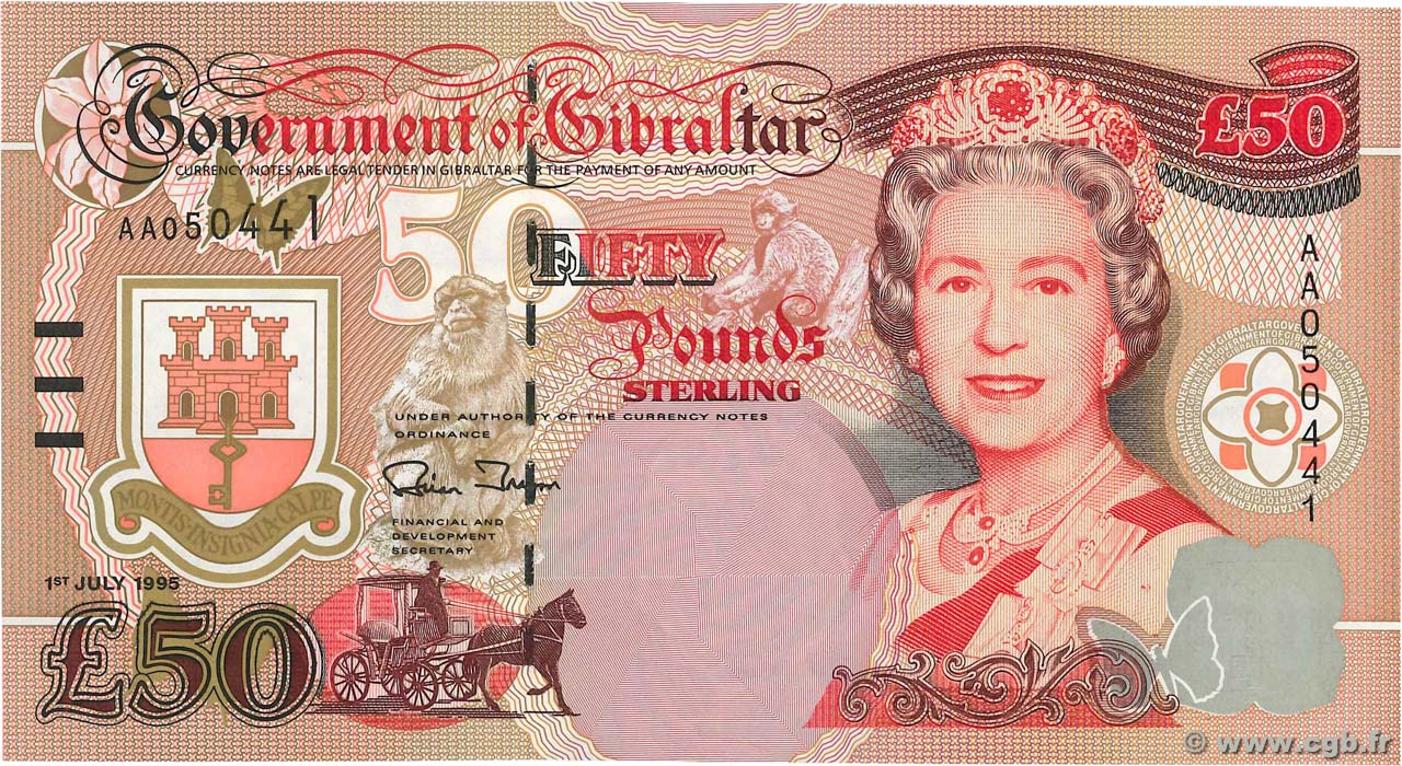 50 Pounds Sterling GIBRALTAR  1995 P.28a FDC