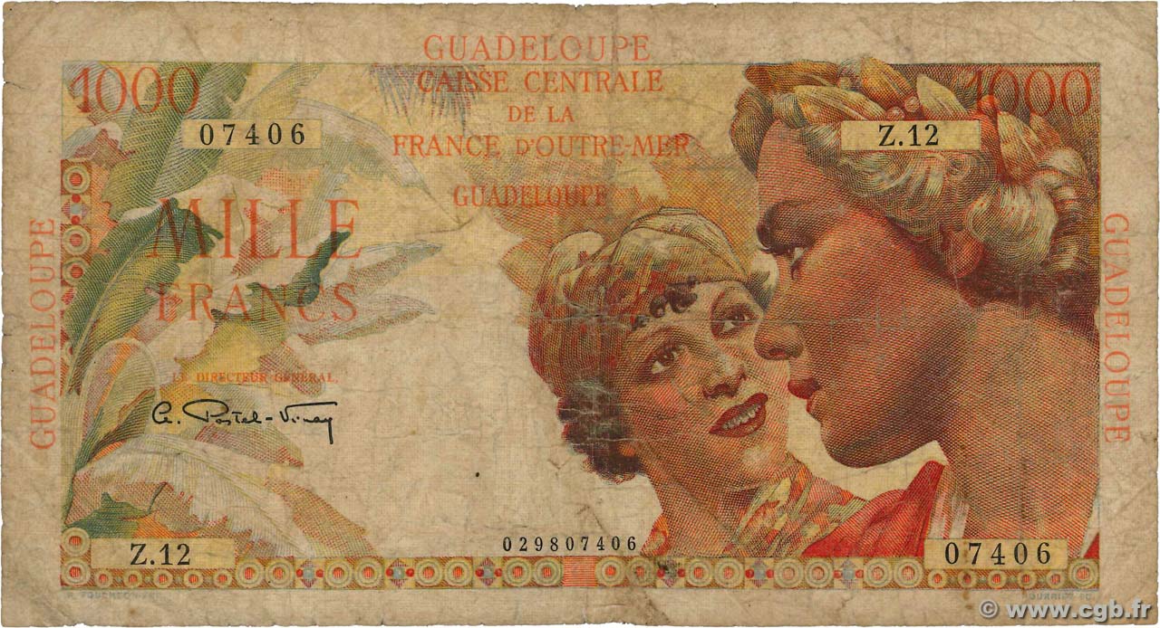 1000 Francs Union Française GUADELOUPE  1947 P.37 G